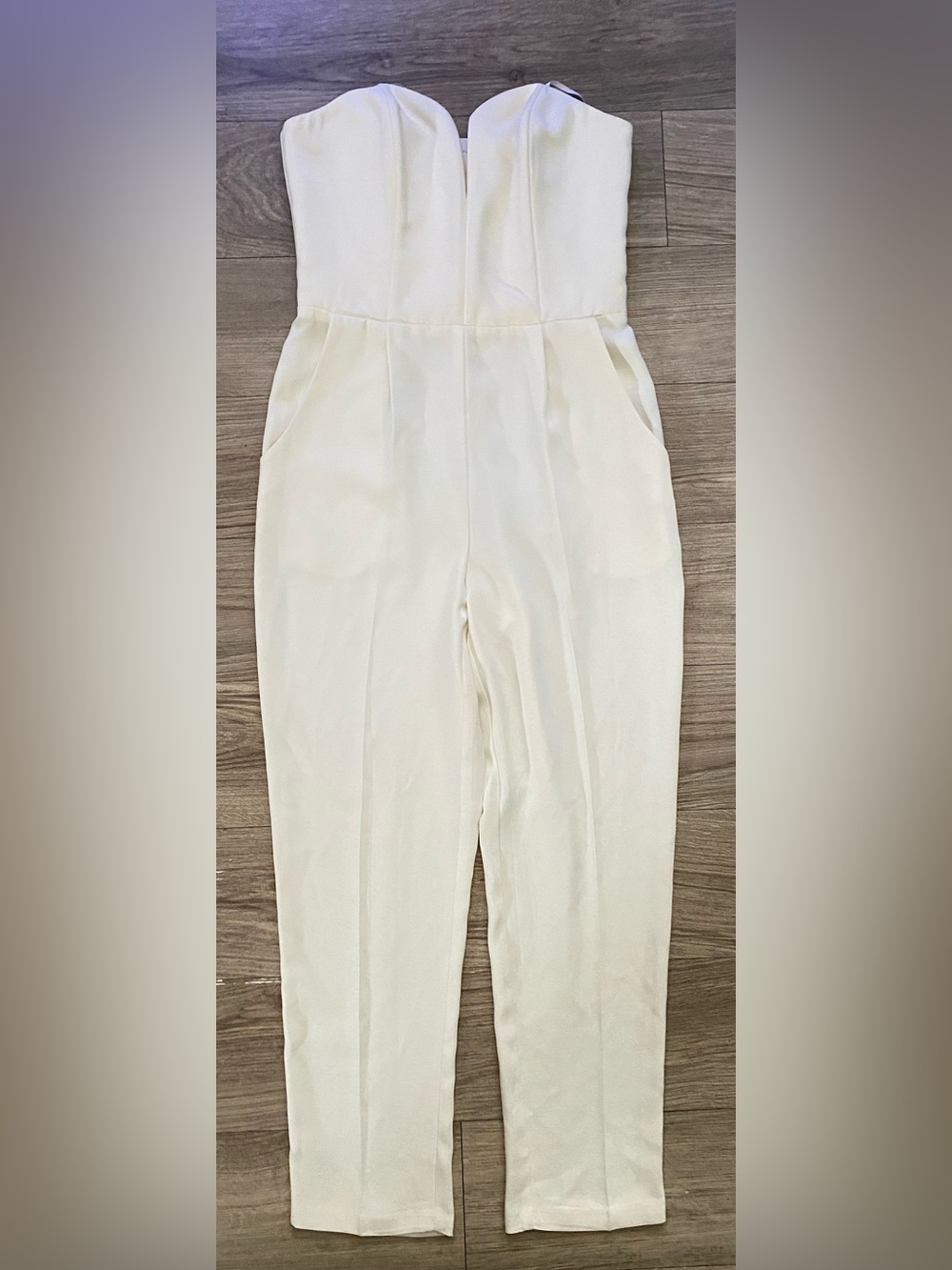 Amanda Uprichard Ivory Strapless Cherri Sweetheart Jumpsuit